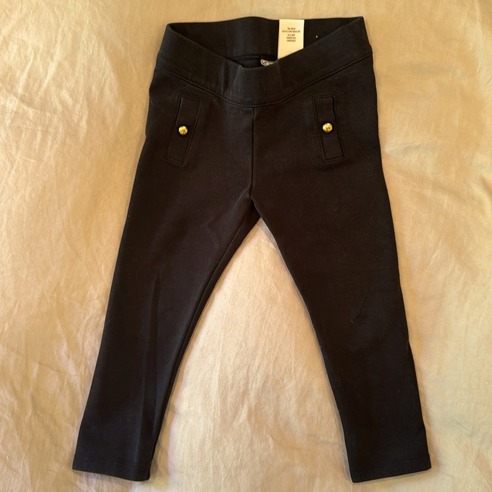 Janie and Jack Leggins 2T with gold buttons